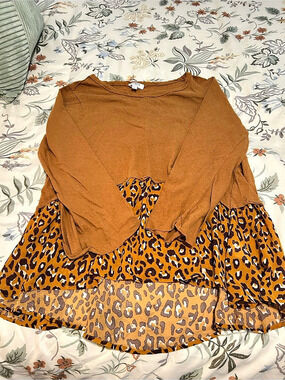 Flying Tomato Women's Mini Animal Print Dress in Brown & Orange